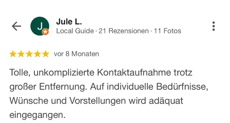 Google-Bewertung: Top Beratung durch freundliche und kompetente Mitarbeiter für Einkommenssicherung und Private Krankenversicherung